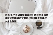 2023年中小企业营收首降！四年来首次负增长背后暗藏这些商机/2020年下半年中小企业发展