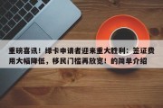 重磅喜讯！绿卡申请者迎来重大胜利：签证费用大幅降低，移民门槛再放宽！的简单介绍