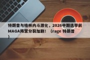 特朗普与格林内斗激化，2026中期选举前MAGA阵营分裂加剧！（rage 特朗普）