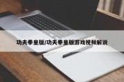 功夫拳皇版/功夫拳皇版游戏视频解说