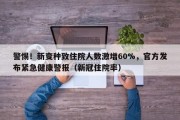警惕！新变种致住院人数激增60%，官方发布紧急健康警报（新冠住院率）
