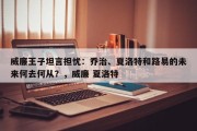 威廉王子坦言担忧：乔治、夏洛特和路易的未来何去何从？，威廉 夏洛特