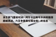 关于网飞重磅对决！阿尔卡拉斯与辛纳利雅得巅峰再战，六王争霸赛引爆全网！的信息