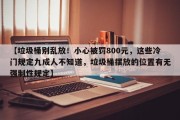 【垃圾桶别乱放！小心被罚800元，这些冷门规定九成人不知道，垃圾桶摆放的位置有无强制性规定】