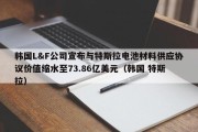 韩国L&F公司宣布与特斯拉电池材料供应协议价值缩水至73.86亿美元（韩国 特斯拉）