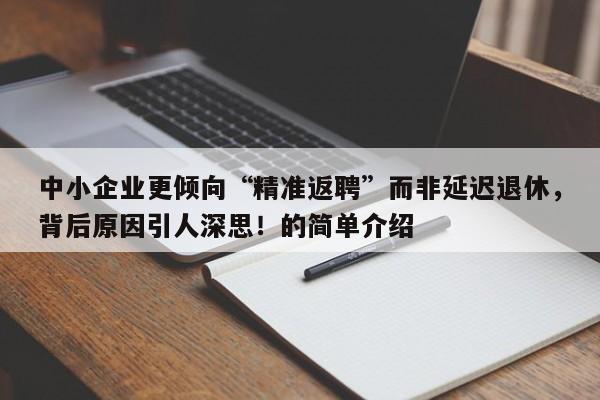 中小企业更倾向“精准返聘”而非延迟退休,背后原因引人深思!的简单介绍